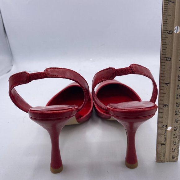 A FOWT red pointy to slingback stilettos heels pumps shoes - Picture 5 of 13